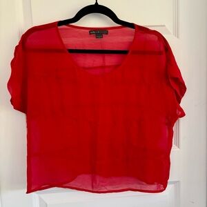 Maddy K Red Sheer Cropped Top